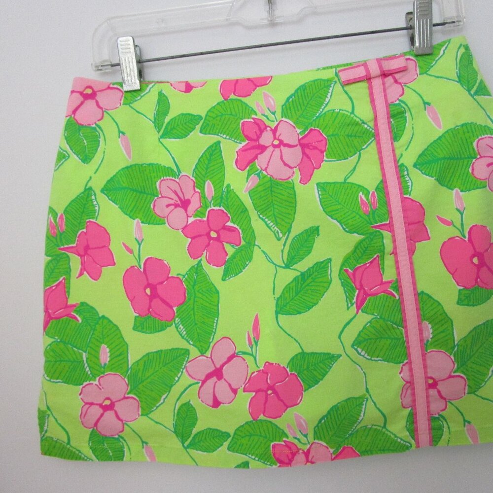 Floral Athleisure Skort Golf Skirt White Pima Cotton Tee